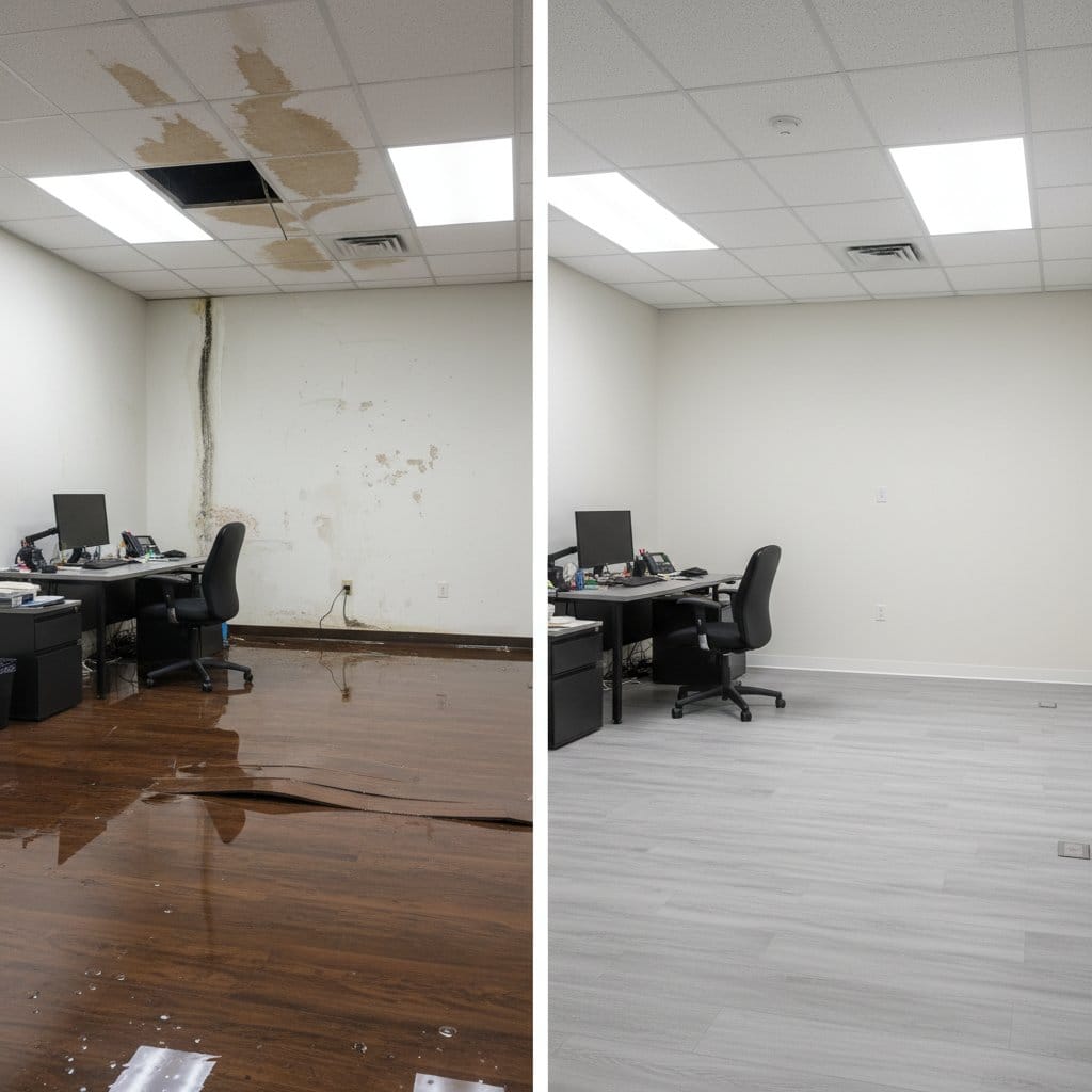 Structural Drying & Dehumidification restoration — commercial office space of commercial property in Woodcliff Lake, NJ